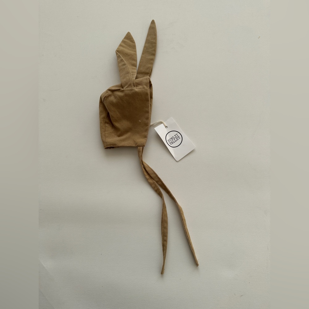 NWT - Baby Bunny Easter Bonnet/Hat - Tan - Handmade - Size Newborn